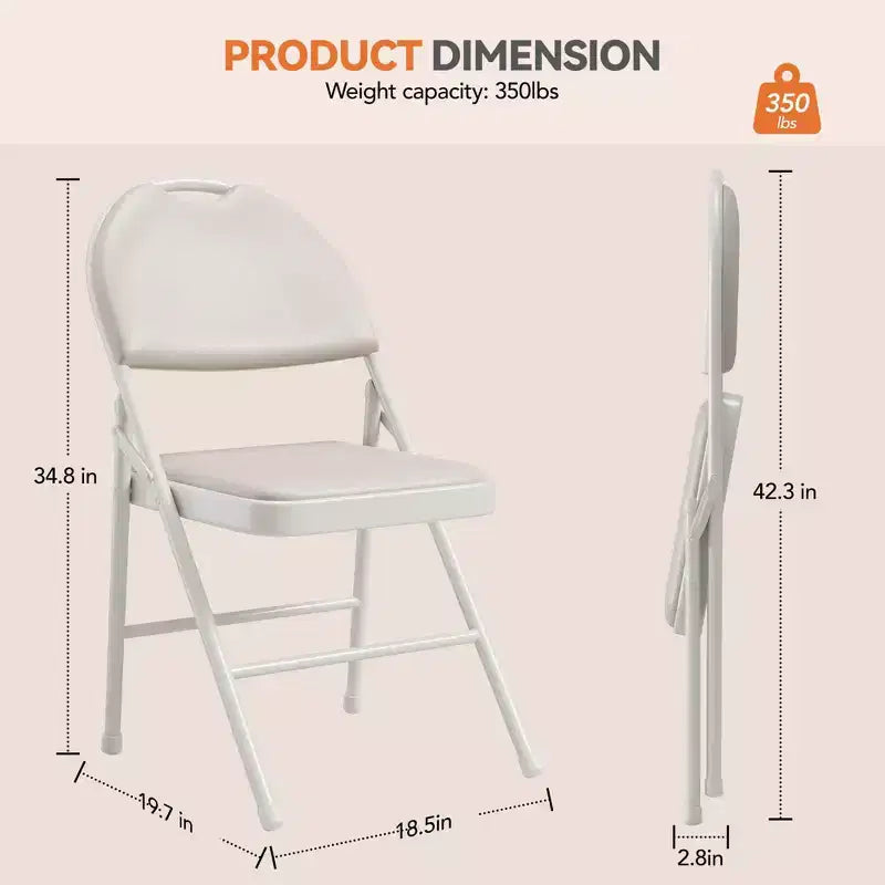 Lot de 4 chaises pliantes noires, ensemble de 4 chaises pliantes avec assise rembourrée, chaises de salle à manger pliantes en tissu coton-lin pour invités, cuisine, bureau