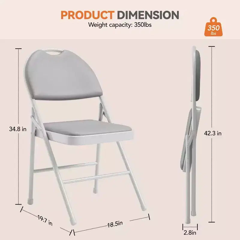 Lot de 4 chaises pliantes noires, ensemble de 4 chaises pliantes avec assise rembourrée, chaises de salle à manger pliantes en tissu coton-lin pour invités, cuisine, bureau