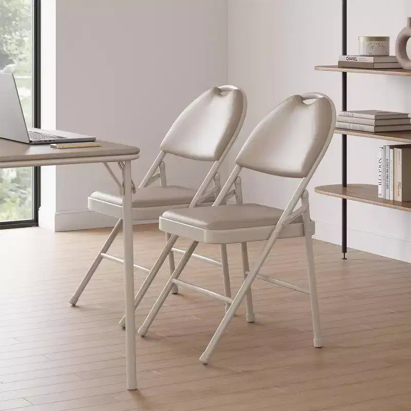 Lot de 4 chaises pliantes noires, ensemble de 4 chaises pliantes avec assise rembourrée, chaises de salle à manger pliantes en tissu coton-lin pour invités, cuisine, bureau