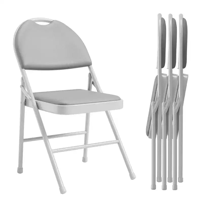 Lot de 4 chaises pliantes noires, ensemble de 4 chaises pliantes avec assise rembourrée, chaises de salle à manger pliantes en tissu coton-lin pour invités, cuisine, bureau