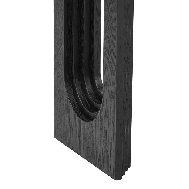 Console unique avec pieds ronds creux, Table d'entrée moderne en bois pour salon et entrée