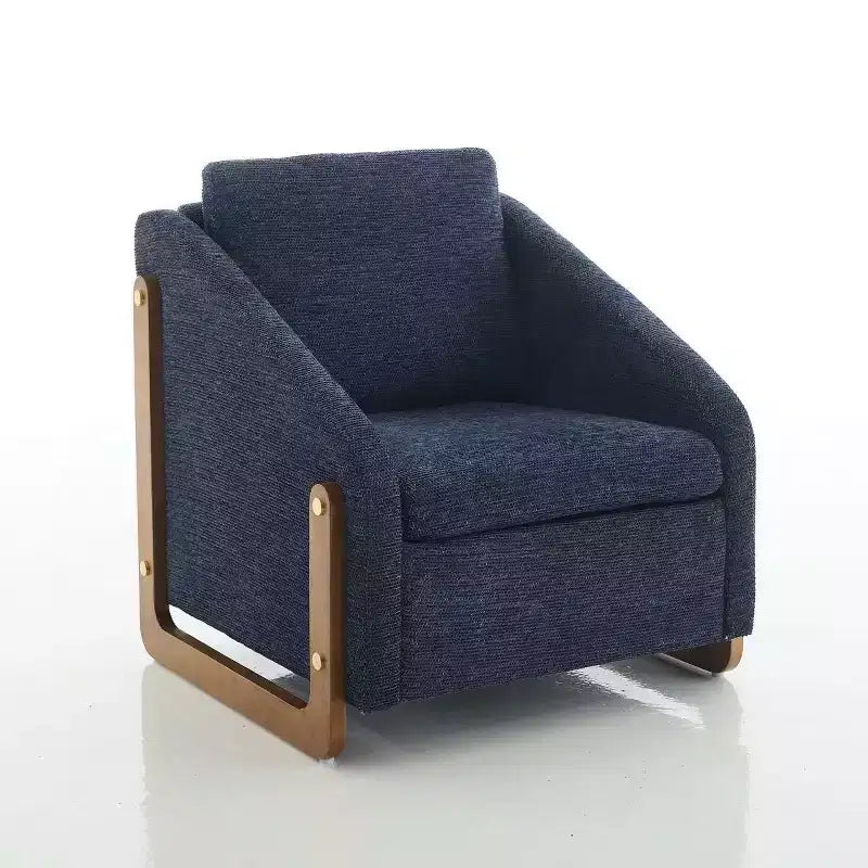 Homy Casa Chenille Upholstered Accent Chair with Wooden Frame, Modern Armchair for Living Room, Bedroom & Reading Corner, Navy Blue