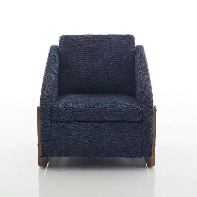 Homy Casa Chenille Upholstered Accent Chair with Wooden Frame, Modern Armchair for Living Room, Bedroom & Reading Corner, Navy Blue