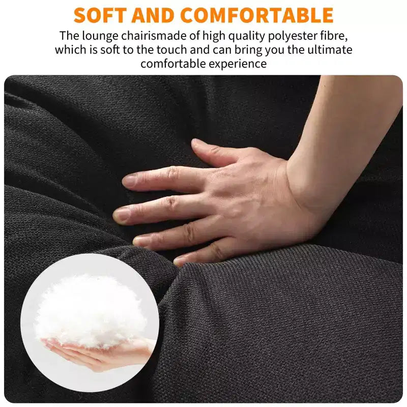 Fauteuil d'appoint Sling avec cadre en métal, fauteuil de salon moderne et confortable, fauteuil de lecture rembourré avec coussin en mousse déchiquetée, fauteuil surdimensionné et confortable