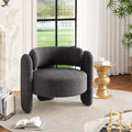 Modern Chenille Accent Armchair Mid-Century Upholstery, Round Corners for Living Room, Bedroom, Office, or Cafe