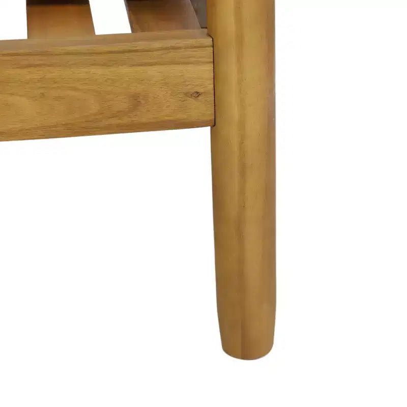 Fauteuil d'appoint Homy Casa en bois d'acacia avec assise et dossier rembourrés, naturel