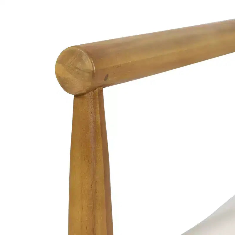 Fauteuil d'appoint Homy Casa en bois d'acacia avec assise et dossier rembourrés, naturel