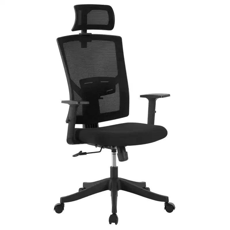 High Back Ergonomic Office Chair, Adjustable Lumbar Support & Headrest, Swivel Task Chair with Up Armrests, Height-Adjustable Rocking Mesh Desk Chair