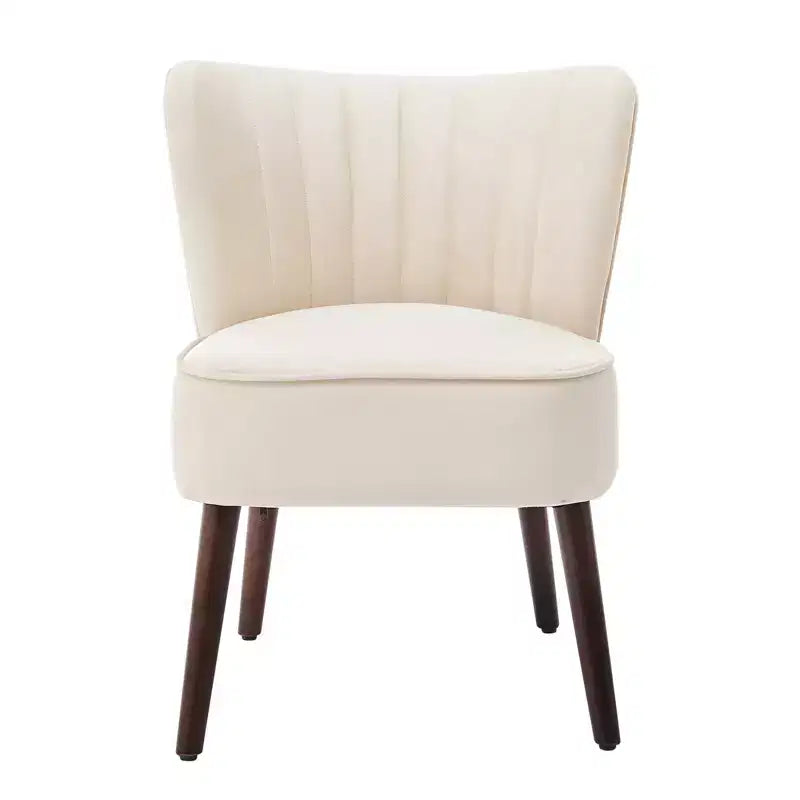 COZONY Modern Velvet Accent Chair, Armless Upholstered Chair, Wingback Support, Sturdy Wood Legs for Living Room, Bedroom, Office, Makeup Vanity