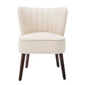 COZONY Modern Velvet Accent Chair, Armless Upholstered Chair, Wingback Support, Sturdy Wood Legs for Living Room, Bedroom, Office, Makeup Vanity