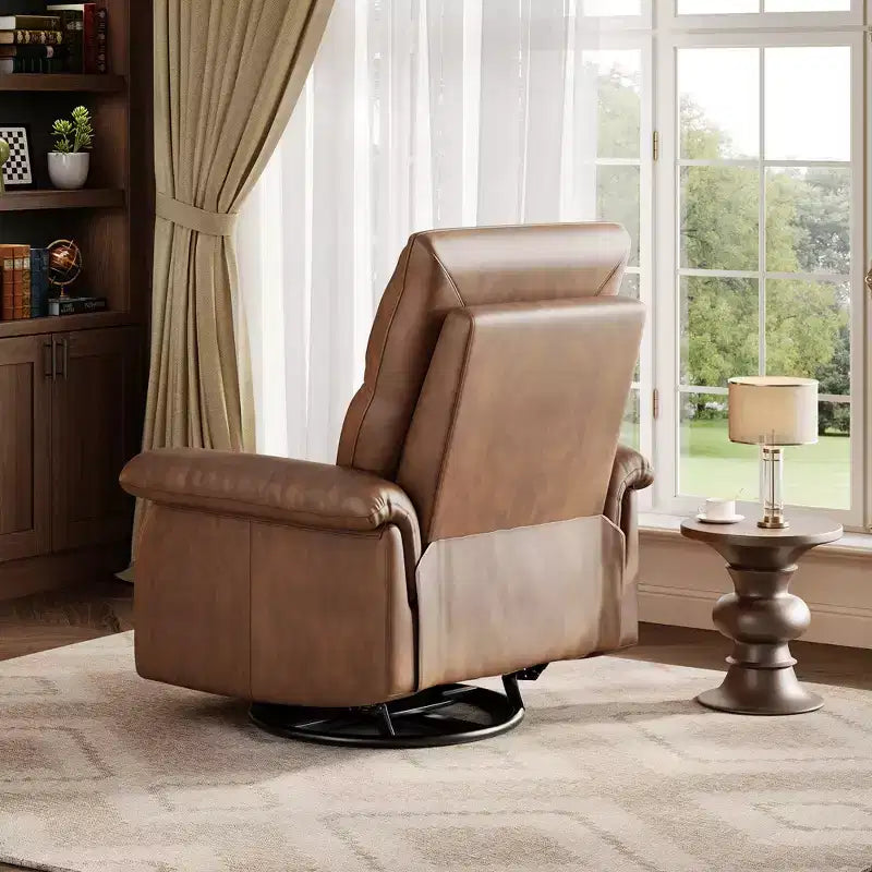 COZONY Manual Recliner Chair, Swivel Rocker with Padded Armrests, Modern Upholstered Reclining Chair for Living Room, Nursery, Bedroom