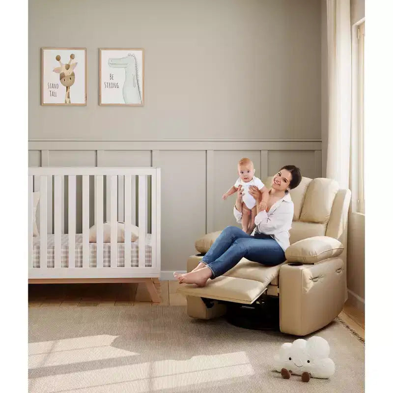 Fauteuil inclinable en cuir COZONY avec accoudoirs confortables et porte-gobelets pour salon