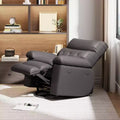 COZONY Oversized Recliner Chair, Manual Leather Recliner with Lumbar Support and Side Pocket for Living Room