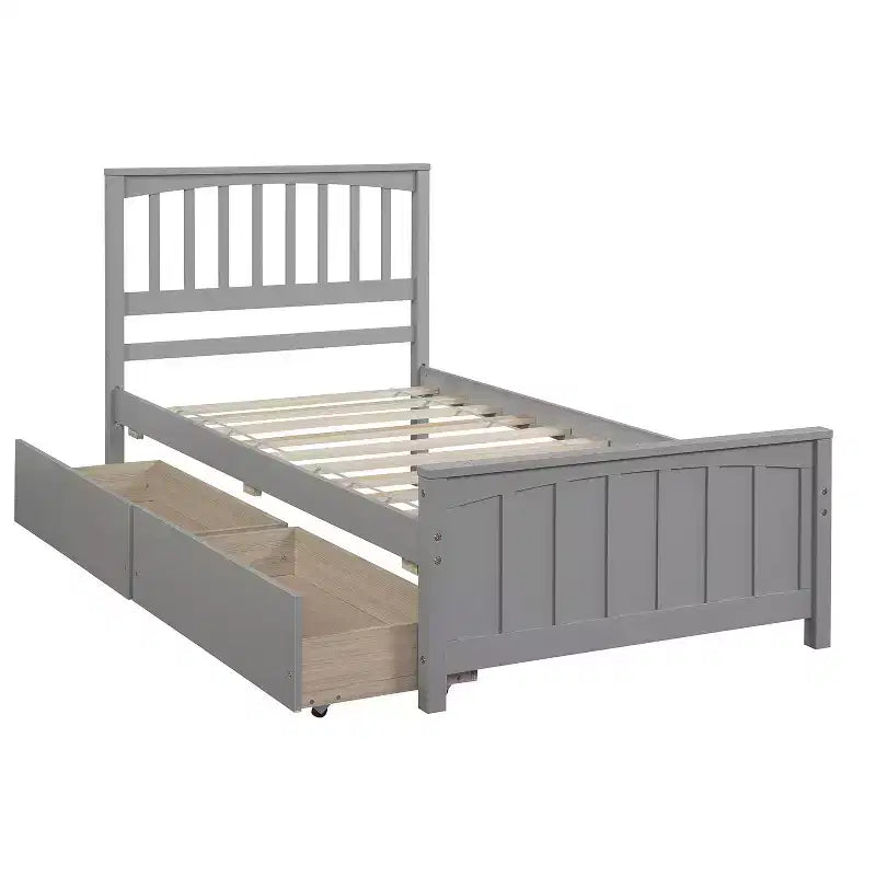 Lit plateforme deux places avec 2 tiroirs pour chambre et chambre d'amis