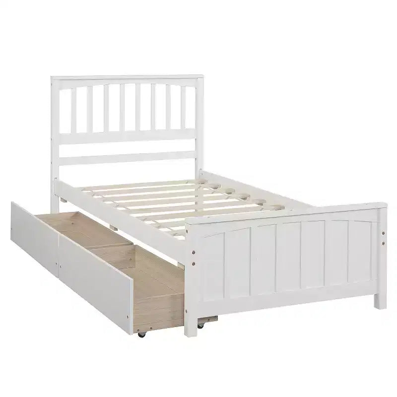 Lit plateforme deux places avec 2 tiroirs pour chambre et chambre d'amis