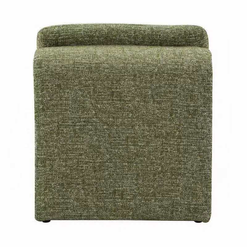 Fauteuil d'appoint Royal Hampton, Base ouverte incurvée, Sans accoudoirs, Tissu bouclé vert moderne