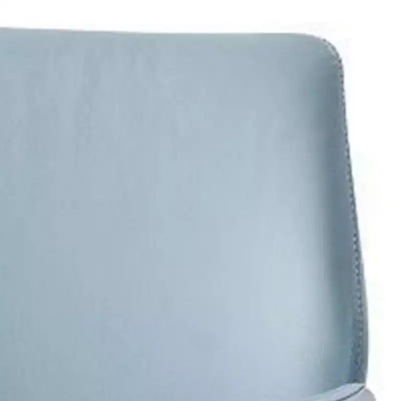Chaise d'appoint pivotante Royal Hampton 24 po, revêtement en cuir bleu clair, pieds noirs