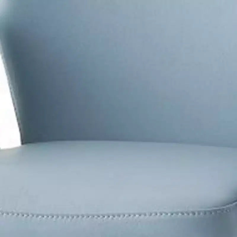 Chaise d'appoint pivotante Royal Hampton 24 po, revêtement en cuir bleu clair, pieds noirs