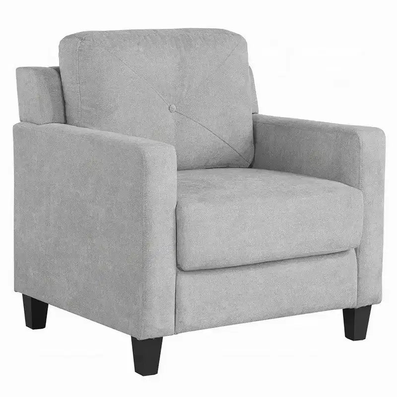 Fauteuil Royal Hampton, Accoudoir Droit, Assise en Tissu Gris et Dossier Capitonné