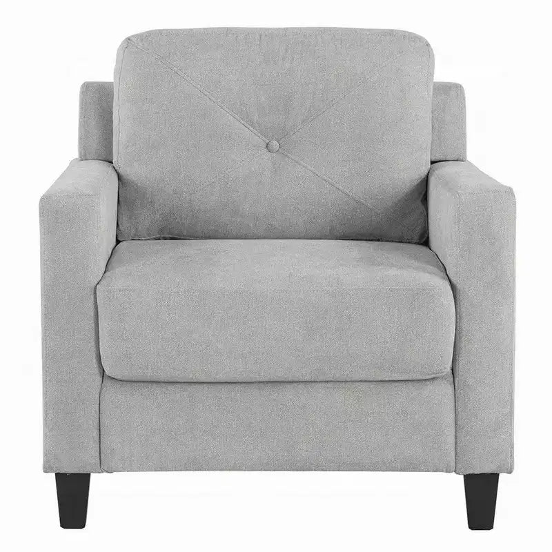 Fauteuil Royal Hampton, Accoudoir Droit, Assise en Tissu Gris et Dossier Capitonné