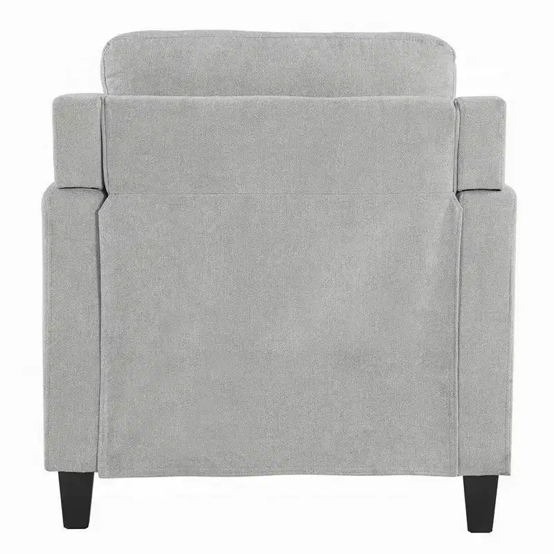 Fauteuil Royal Hampton, Accoudoir Droit, Assise en Tissu Gris et Dossier Capitonné