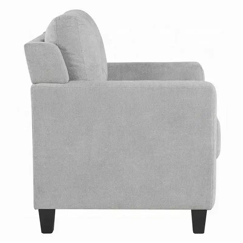 Fauteuil Royal Hampton, Accoudoir Droit, Assise en Tissu Gris et Dossier Capitonné