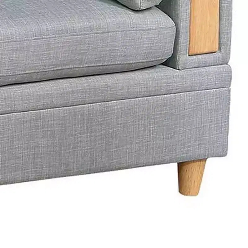 Fauteuil de canapé modulable sans accoudoirs Royal Hampton 37 pouces, tissu Dorris gris clair, bois