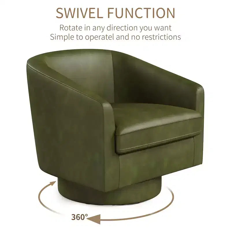 Dyonery Swivel Accent Chair Set of 1-Comfy Living Room Armchair No-Sag Foam,Swivel Accent Single Sofa for Bedroom Living Room,Office