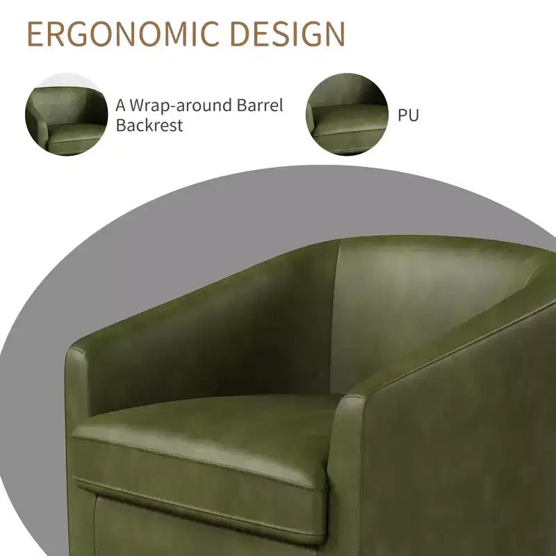 Dyonery Swivel Accent Chair Set of 1-Comfy Living Room Armchair No-Sag Foam,Swivel Accent Single Sofa for Bedroom Living Room,Office