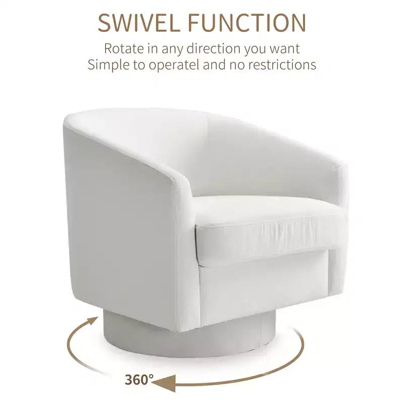 Dyonery Swivel Accent Chair Set of 1-Comfy Living Room Armchair No-Sag Foam,Swivel Accent Single Sofa for Bedroom Living Room,Office