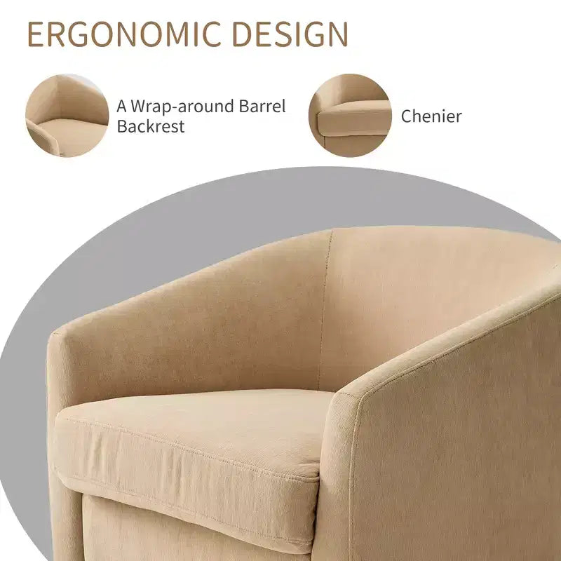 Dyonery Swivel Accent Chair Set of 1-Comfy Living Room Armchair No-Sag Foam,Swivel Accent Single Sofa for Bedroom Living Room,Office