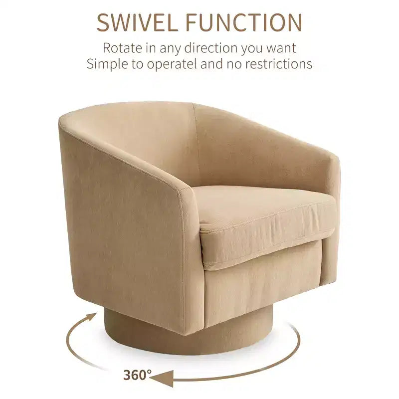 Dyonery Swivel Accent Chair Set of 1-Comfy Living Room Armchair No-Sag Foam,Swivel Accent Single Sofa for Bedroom Living Room,Office