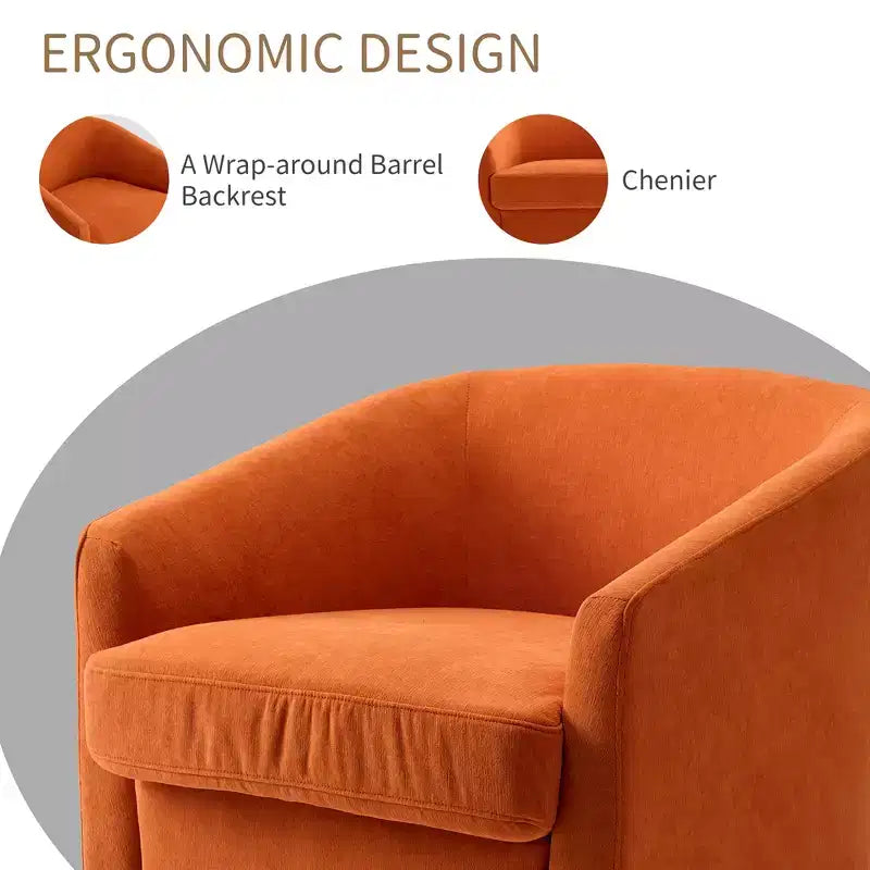 Dyonery Swivel Accent Chair Set of 1-Comfy Living Room Armchair No-Sag Foam,Swivel Accent Single Sofa for Bedroom Living Room,Office