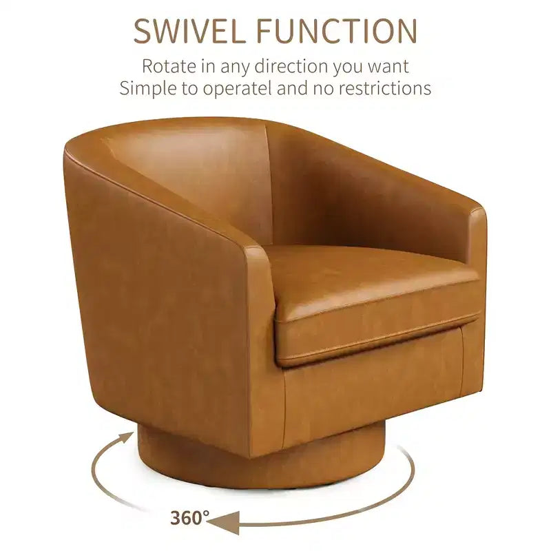 Dyonery Swivel Accent Chair Set of 1-Comfy Living Room Armchair No-Sag Foam,Swivel Accent Single Sofa for Bedroom Living Room,Office