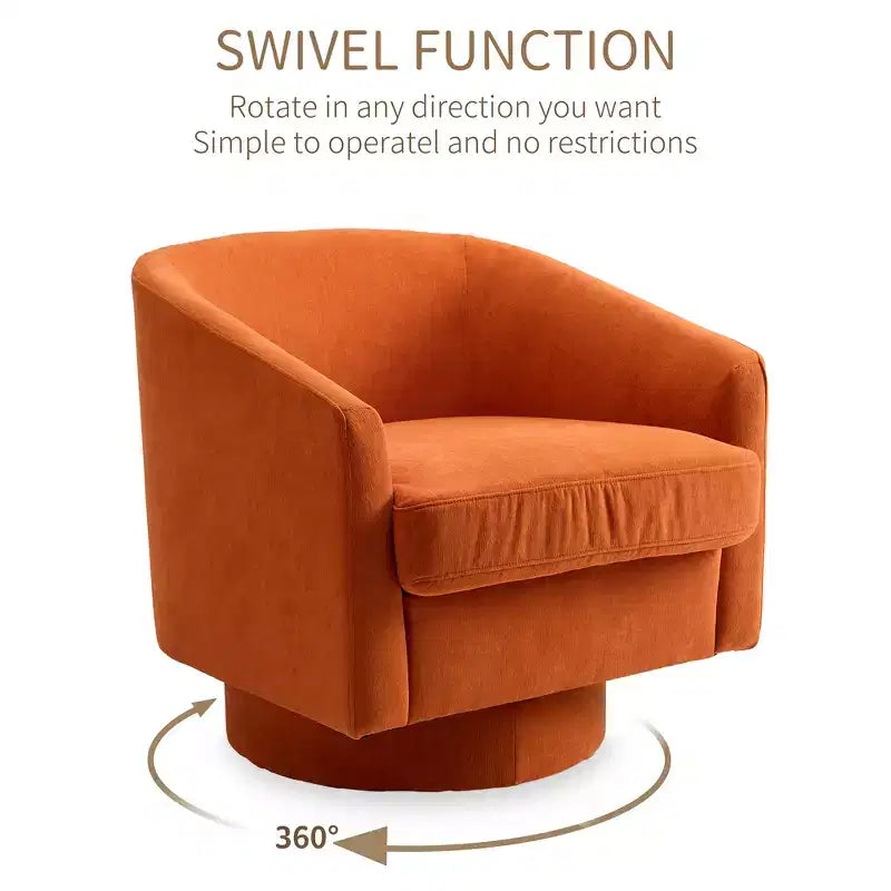 Dyonery Swivel Accent Chair Set of 1-Comfy Living Room Armchair No-Sag Foam,Swivel Accent Single Sofa for Bedroom Living Room,Office