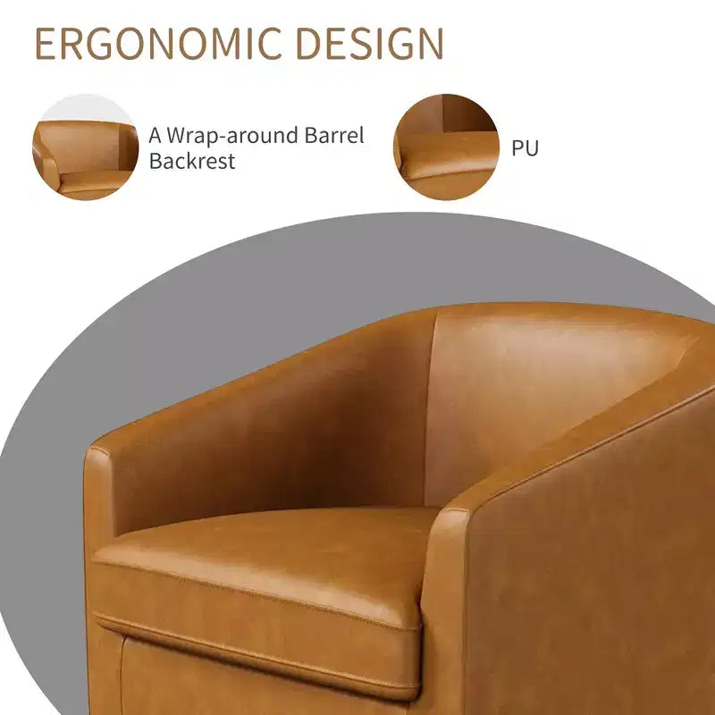 Dyonery Swivel Accent Chair Set of 1-Comfy Living Room Armchair No-Sag Foam,Swivel Accent Single Sofa for Bedroom Living Room,Office