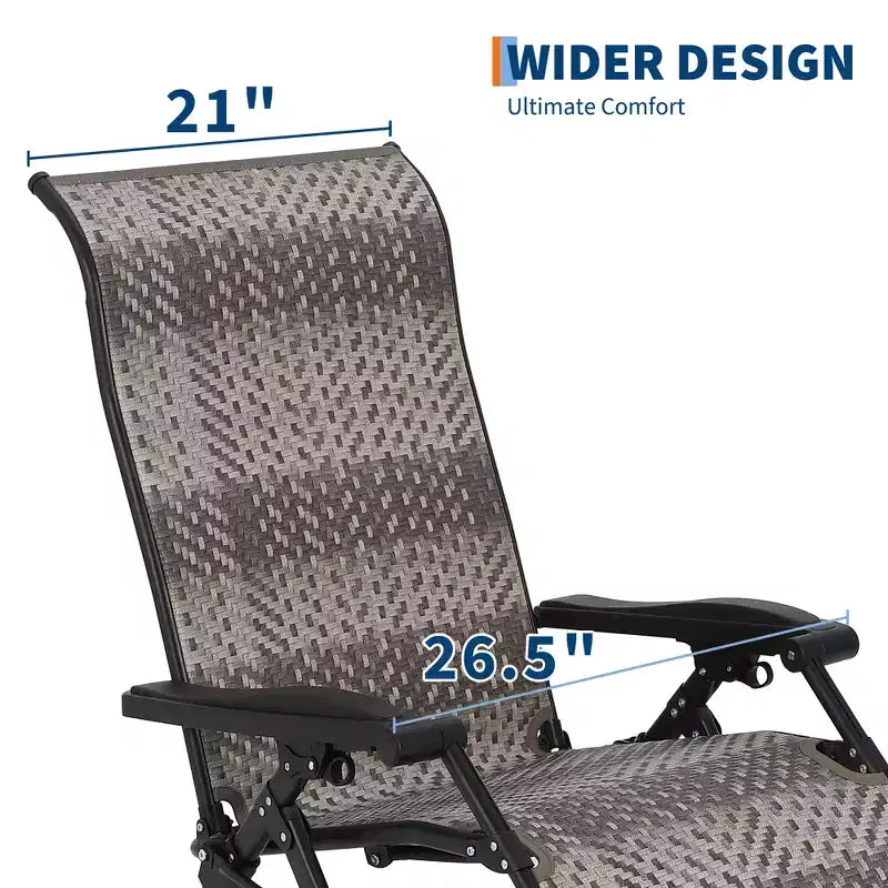 1 chaise longue pliante inclinable en rotin pour patio, réglable et portable, cadre en tube de fer
