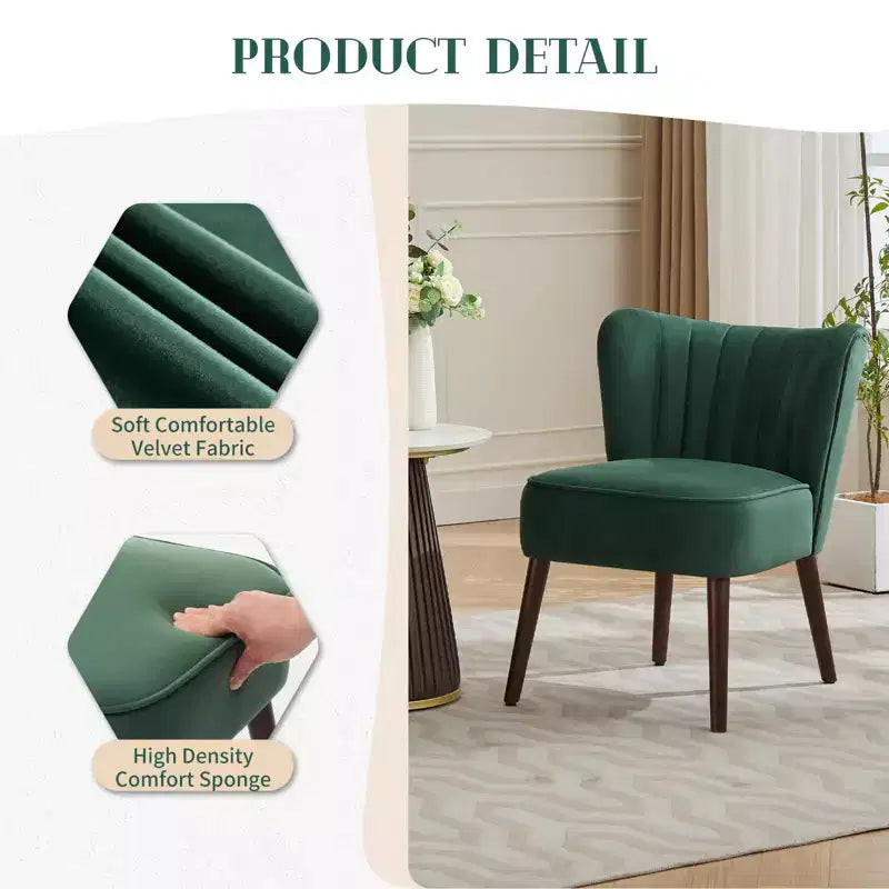 Modern Accent Chair, Mid-Century Modern Style, Wooden Legs, Comfy Single Sofa Side Chair, 300lbs Capacity, for Bedroom, Office, Reading Nook