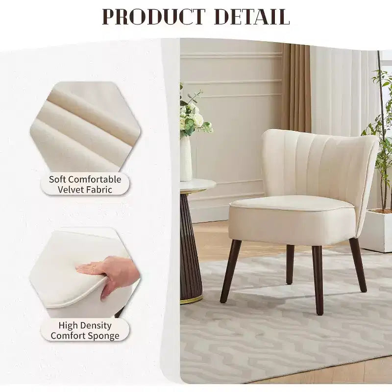 Modern Accent Chair, Mid-Century Modern Style, Wooden Legs, Comfy Single Sofa Side Chair, 300lbs Capacity, for Bedroom, Office, Reading Nook
