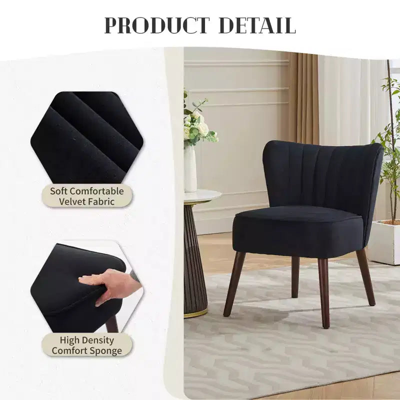 Modern Accent Chair, Mid-Century Modern Style, Wooden Legs, Comfy Single Sofa Side Chair, 300lbs Capacity, for Bedroom, Office, Reading Nook
