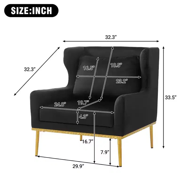 Fauteuil Galina en Velours Moderne avec Oreiller Christopher Knight Home