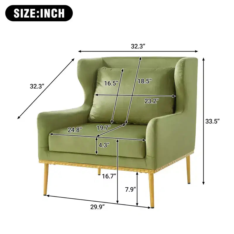 Fauteuil Galina en Velours Moderne avec Oreiller Christopher Knight Home