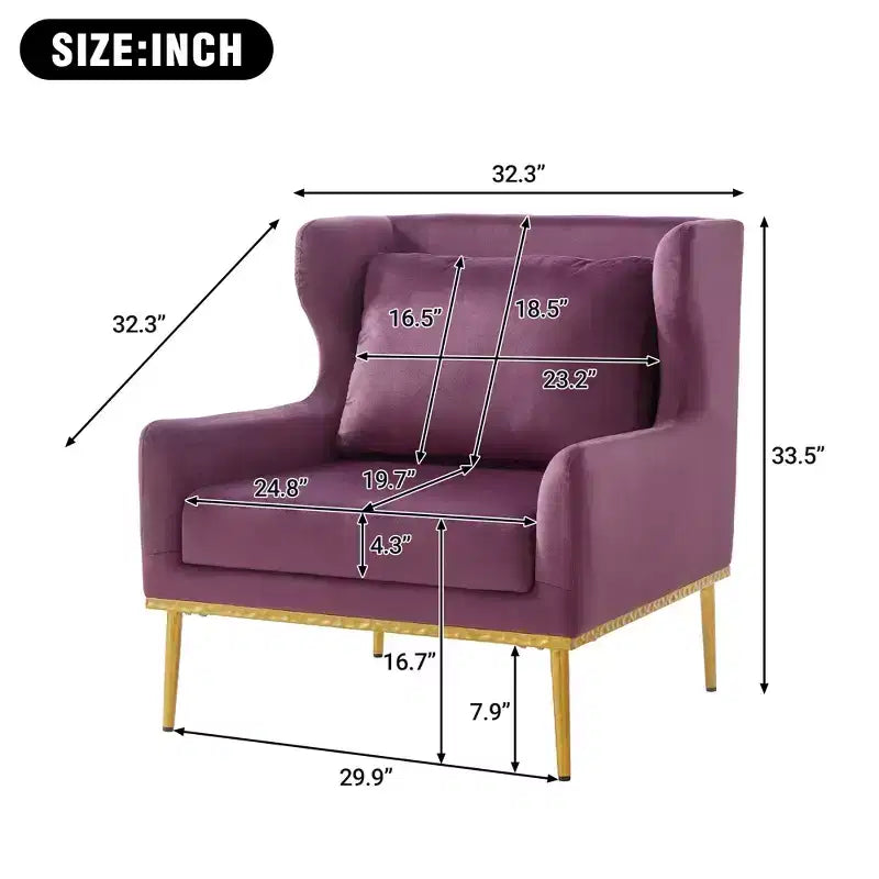 Fauteuil Galina en Velours Moderne avec Oreiller Christopher Knight Home