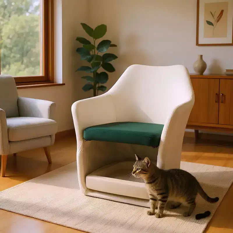 Fauteuil Bestier avec espace adapté aux animaux, canapé-fauteuil moderne 2-en-1, fauteuil club rembourré avec base amovible pour salon ou bureau