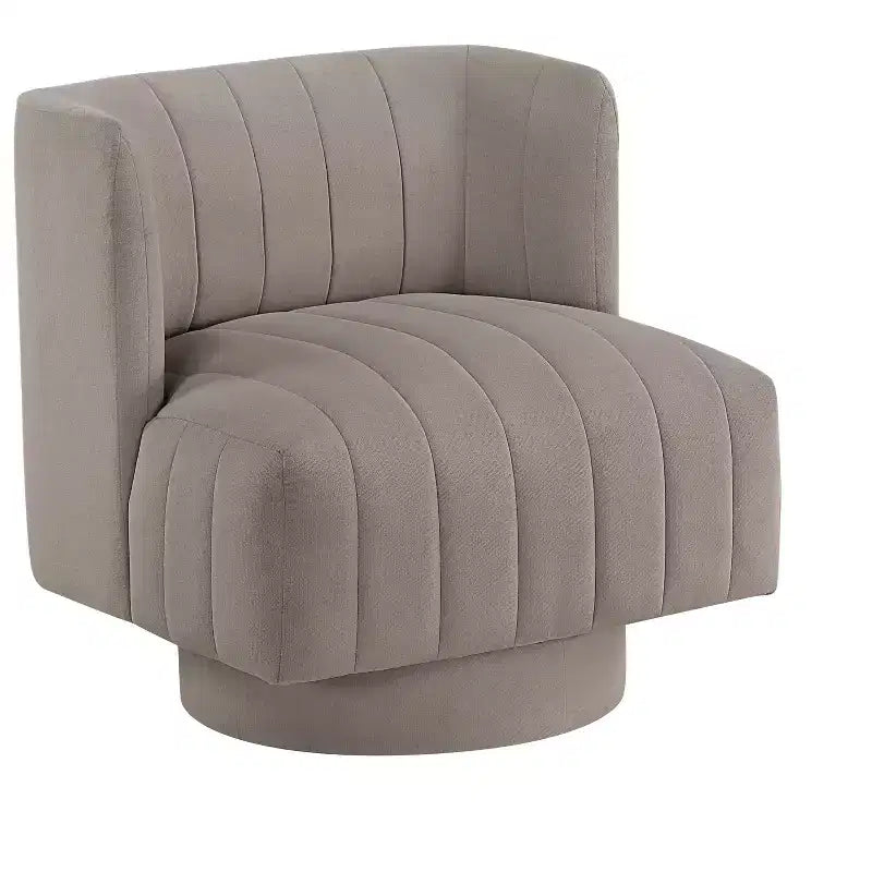 Okak Modern Luxury Swivel Accent Chair with Channel Tufted Details,Upholstered Reading Chair for Living Room,Bedroom,Office