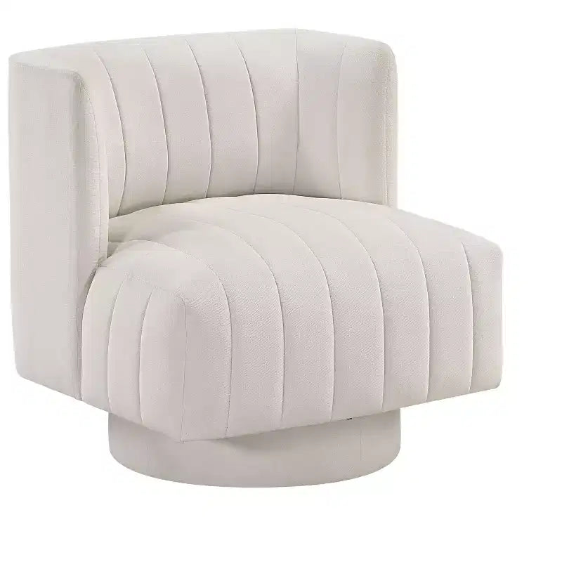 Okak Modern Luxury Swivel Accent Chair with Channel Tufted Details,Upholstered Reading Chair for Living Room,Bedroom,Office