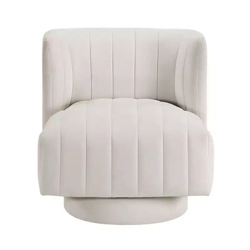 Okak Modern Luxury Swivel Accent Chair with Channel Tufted Details,Upholstered Reading Chair for Living Room,Bedroom,Office