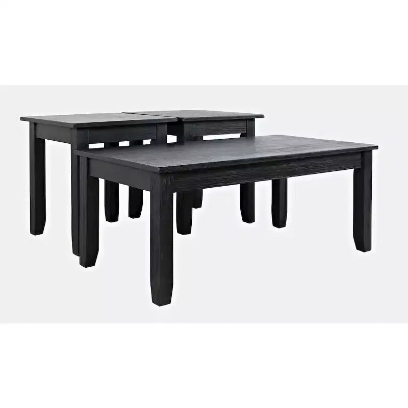 Table basse contemporaine en acacia avec tables d'appoint
