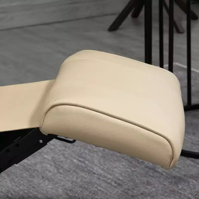 Faux Leather Manual Recliner, Adjustable Swivel Lounge Chair with Footrest, Armrest and Wrapped Wood Base for Living Room