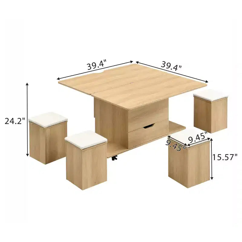 Table basse relevable moderne avec rangement, table centrale mobile pour petits salons ou appartements